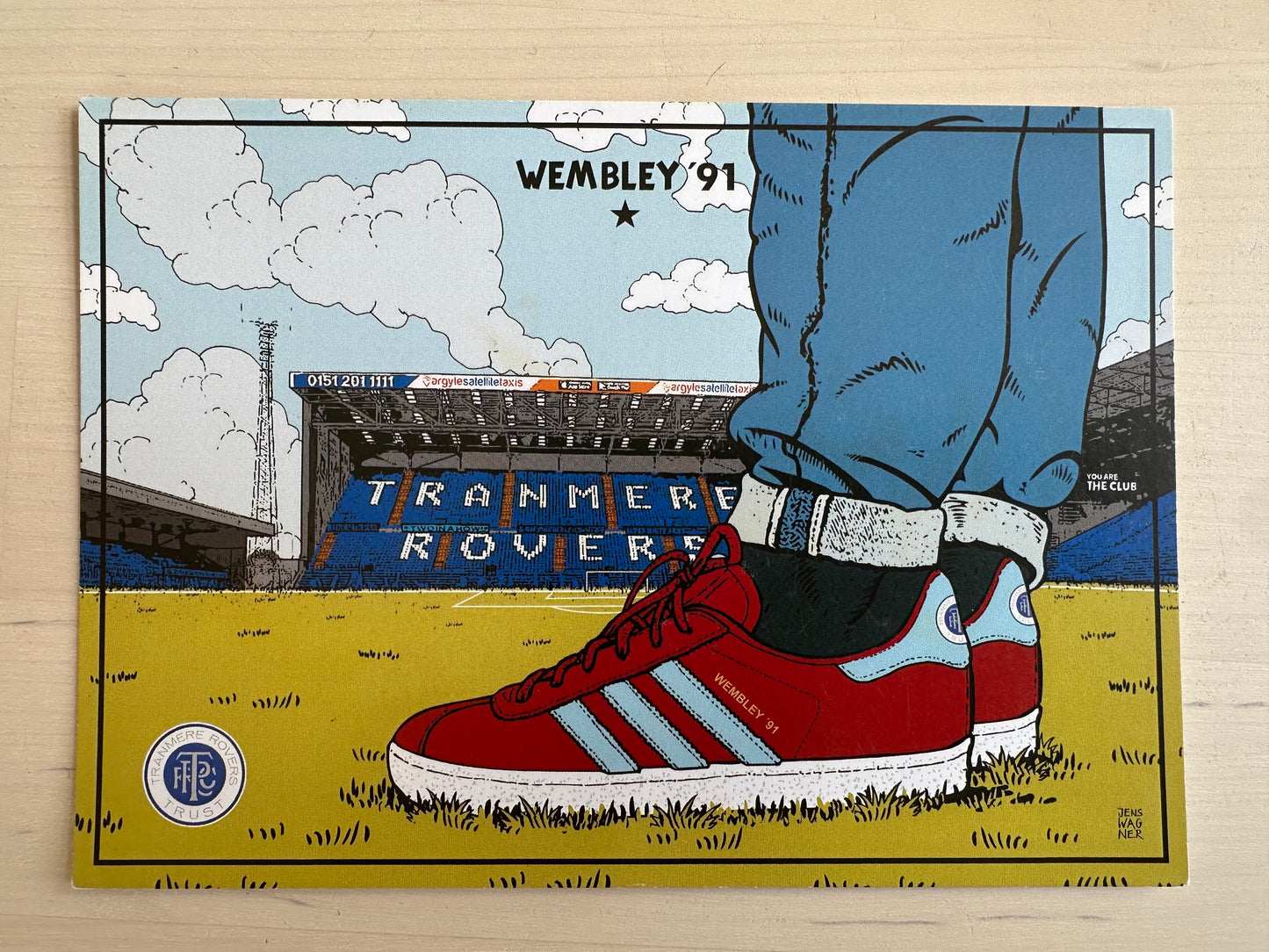 Signed Chris Malkin Wembley 91 postcard